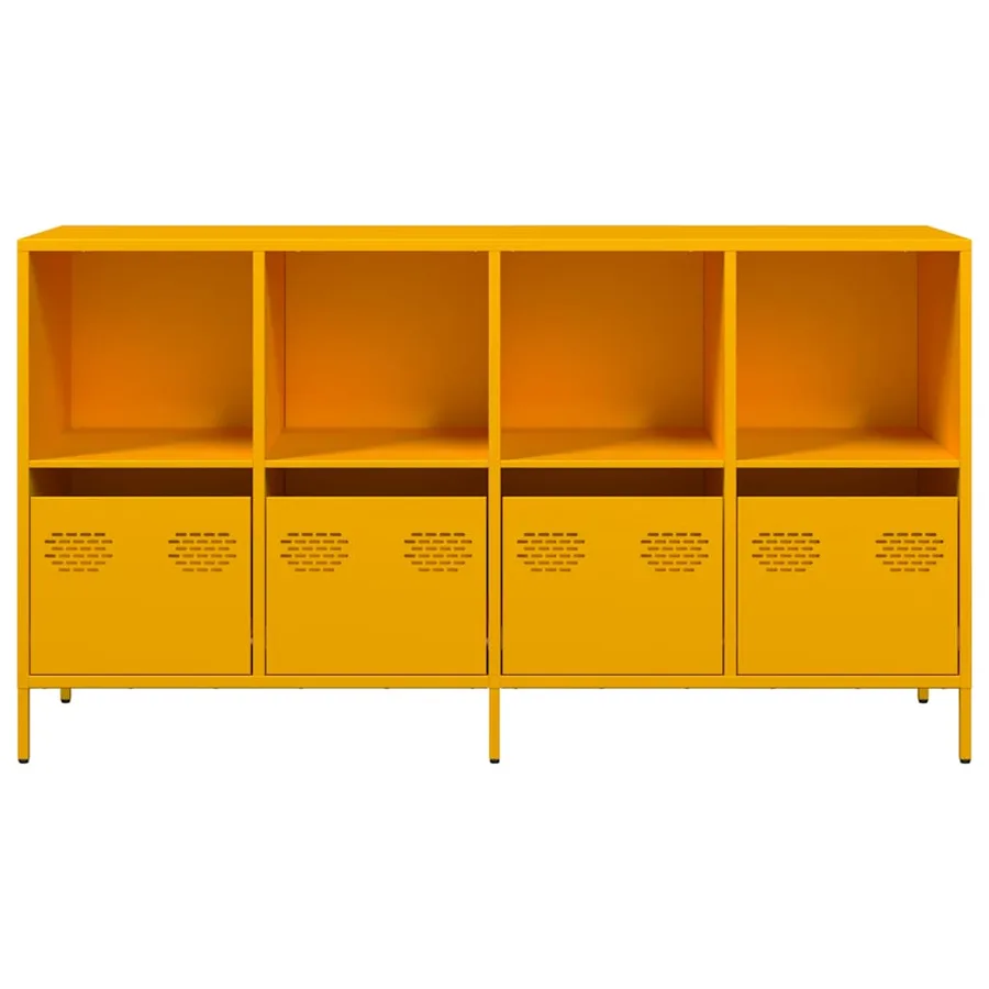 Buffet jaune moutarde 135x39x73,5 cm acier laminé à froid - 5