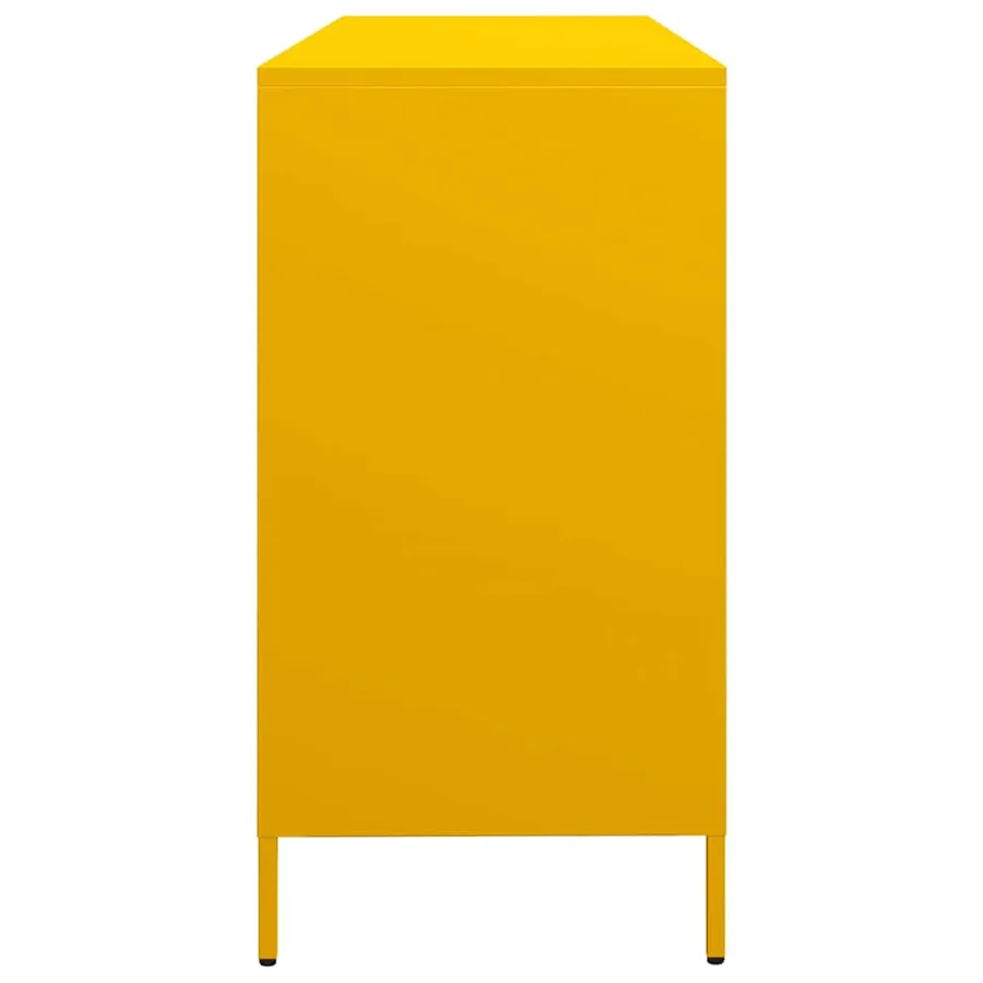 Buffet jaune moutarde 135x39x73,5 cm acier laminé à froid - 6