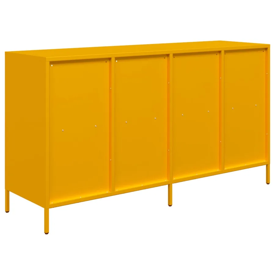 Buffet jaune moutarde 135x39x73,5 cm acier laminé à froid - 7