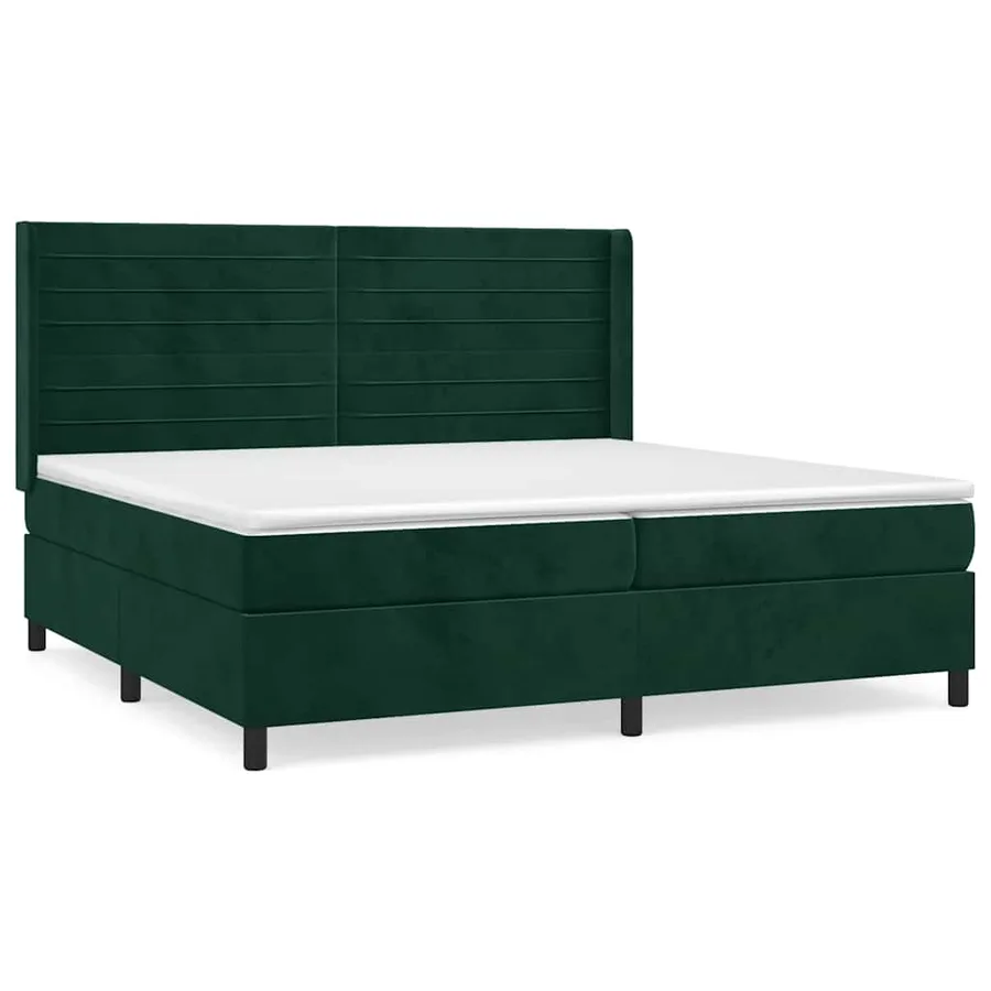 Sommier à lattes de lit et matelas Vert foncé 200x200cm Velours - 2