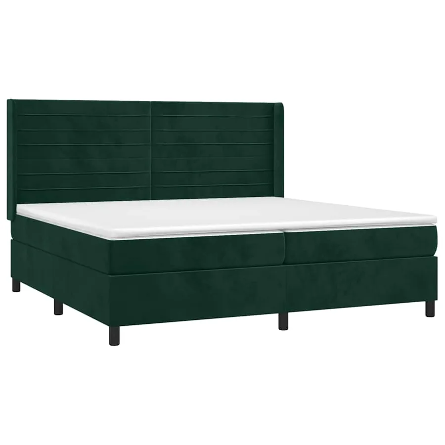 Sommier à lattes de lit et matelas Vert foncé 200x200cm Velours - 3