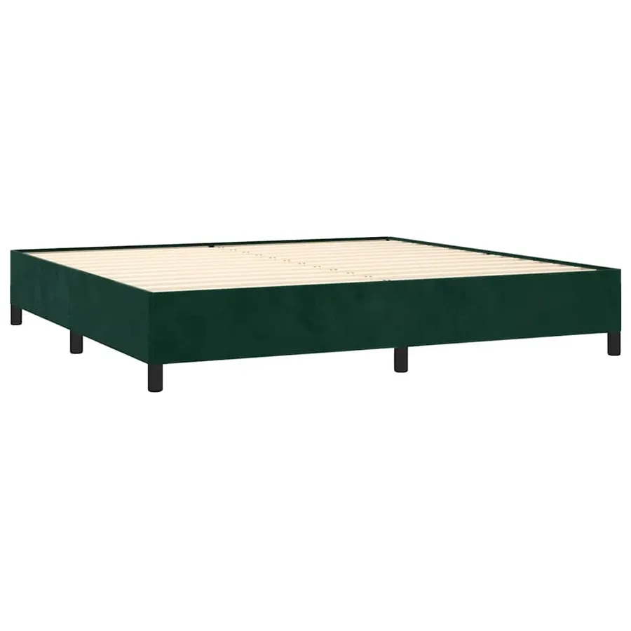 Sommier à lattes de lit et matelas Vert foncé 200x200cm Velours - 4