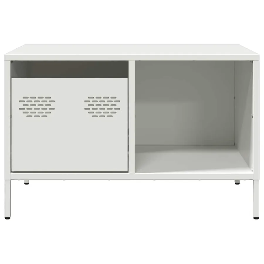 Table basse blanc 68,5x50x43,5 cm acier laminé à froid - 6
