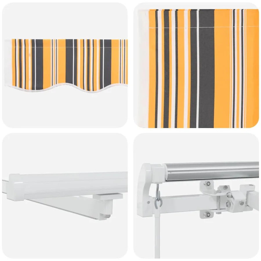 Auvent rétractable Multicolore 400 × 300 cm Tissu et Aluminium - 11