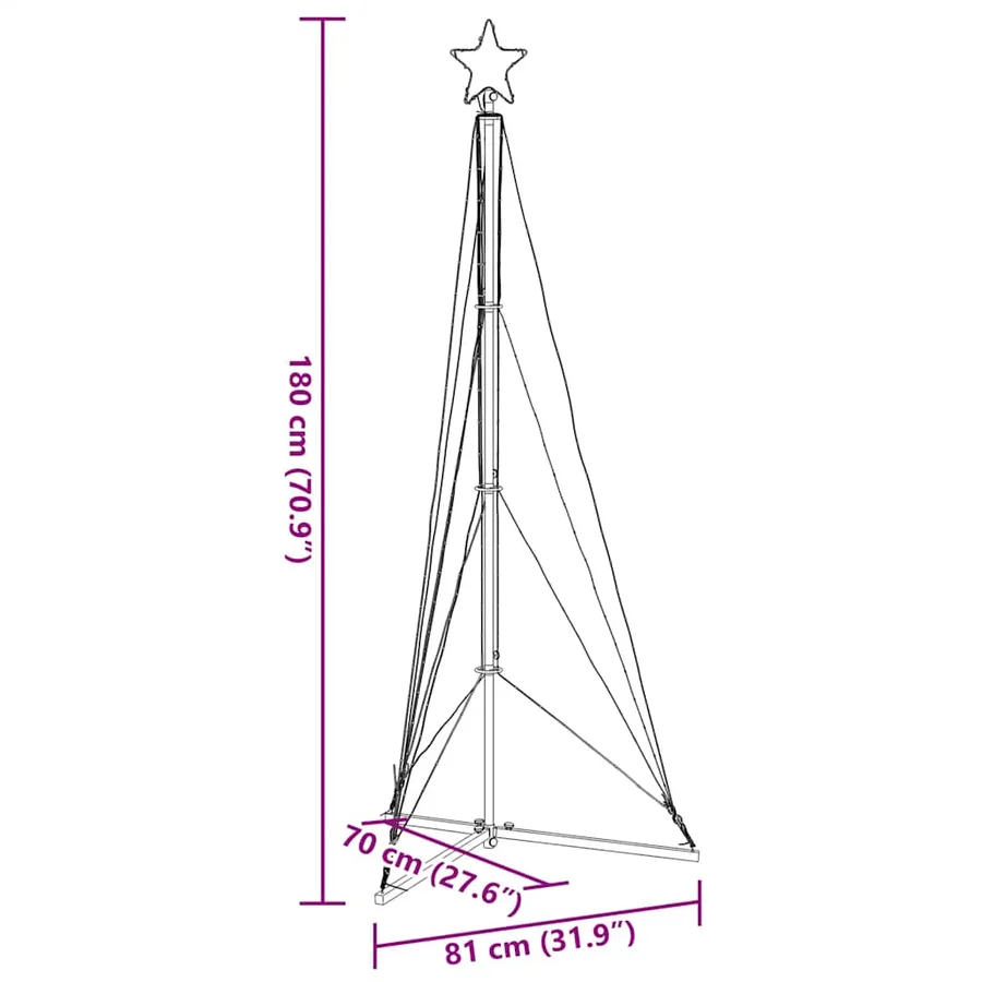 Sapin de Noël à LED 363 LED bleu 182 cm - 11
