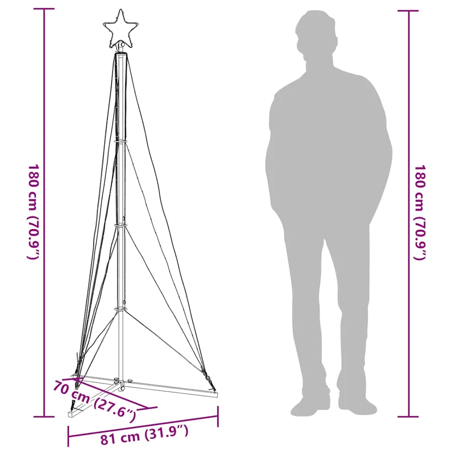 Sapin de Noël à LED 363 LED bleu 182 cm - 12