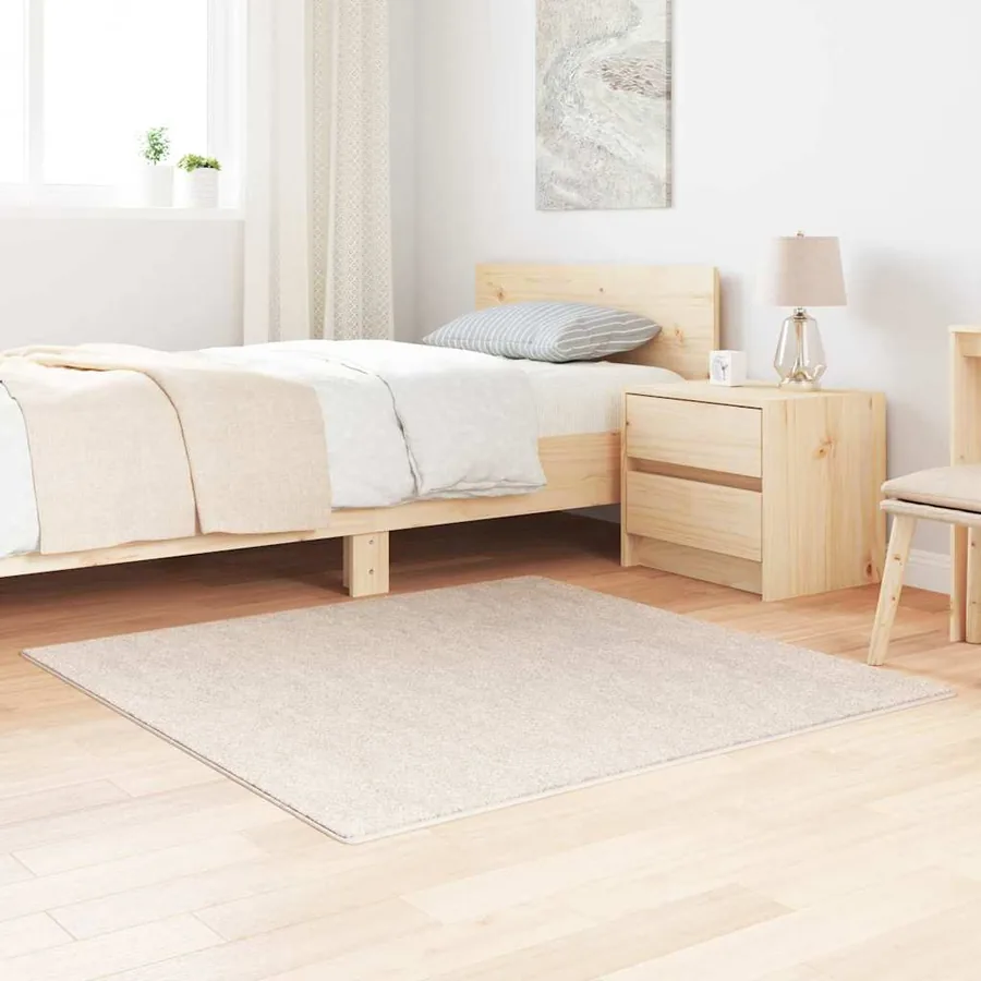 Tapis Shaggy Anti-dérapant Crème 120 x 120 cm PP