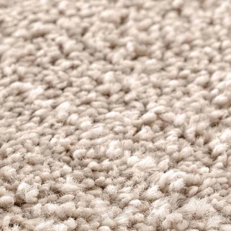 Tapis Shaggy Anti-dérapant Crème 120 x 120 cm PP - 5
