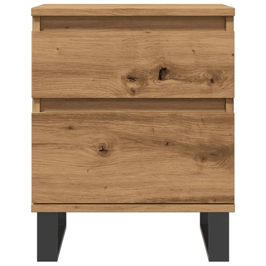 Table de chevet chêne artisanal 40x35x50 cm bois d’ingénierie - 4