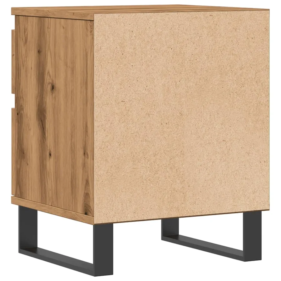 Table de chevet chêne artisanal 40x35x50 cm bois d’ingénierie - 6