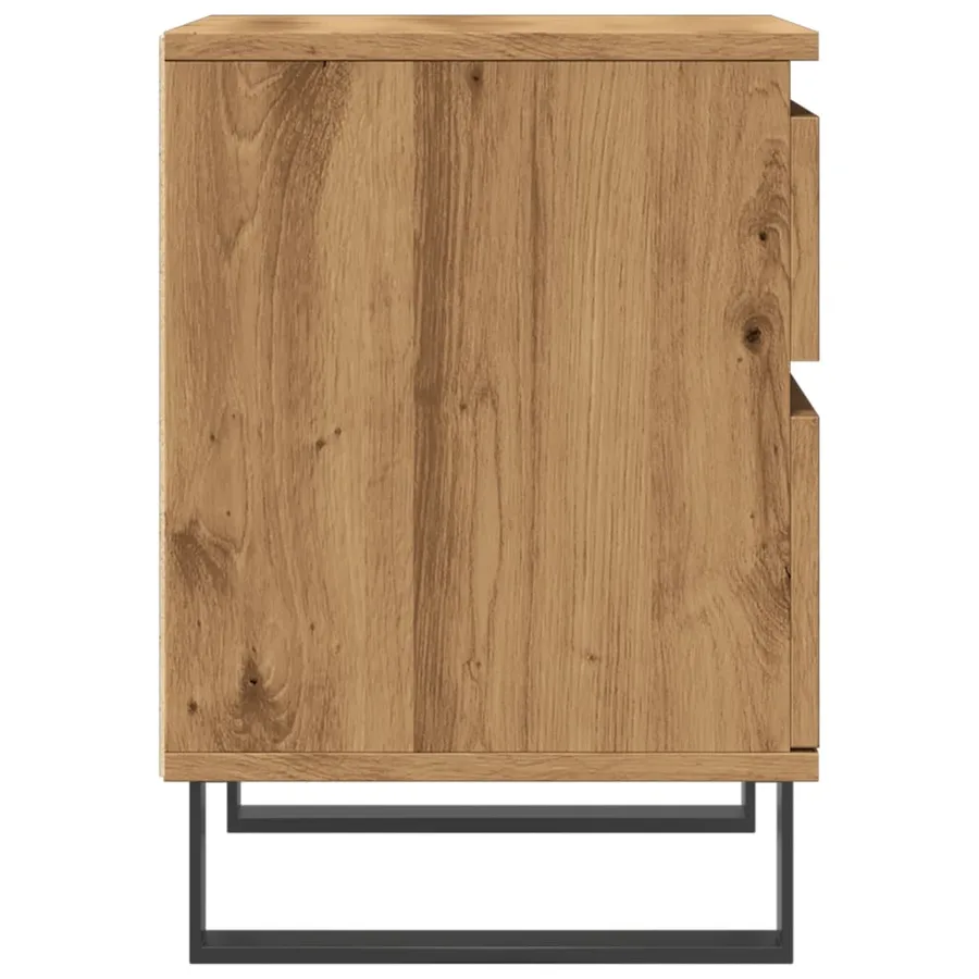 Table de chevet chêne artisanal 40x35x50 cm bois d’ingénierie - 7