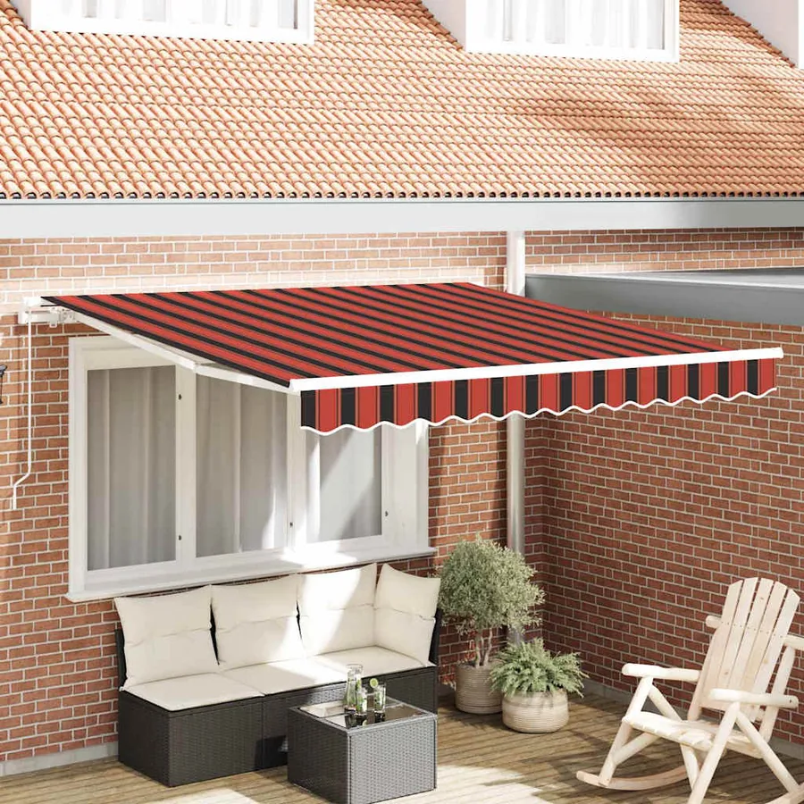 Auvent rétractable Orange et marron 300 x 250 cm