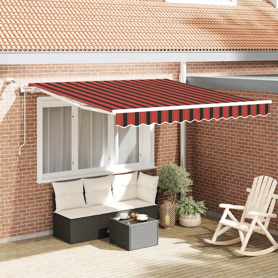 Auvent rétractable Orange et marron 300 x 250 cm Polyester