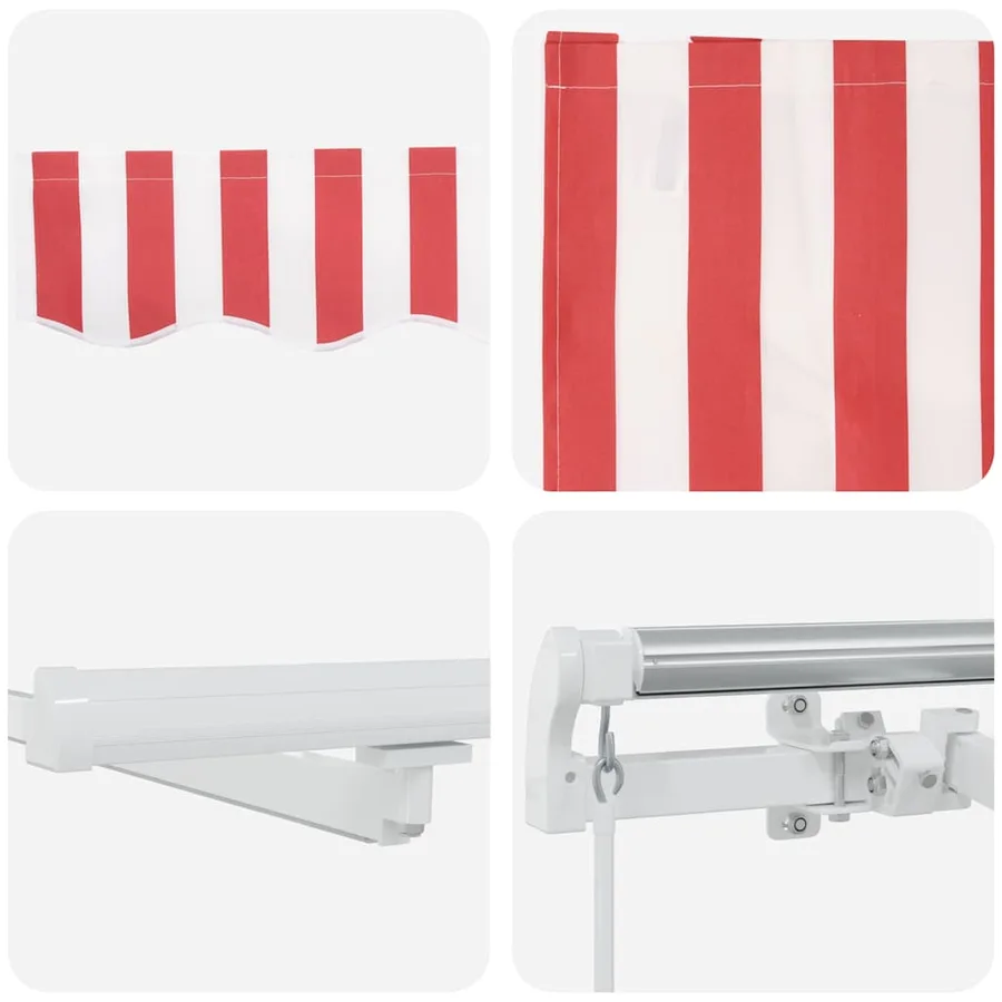 Auvent rétractable Rouge et Blanc 500 × 300 cm - 8