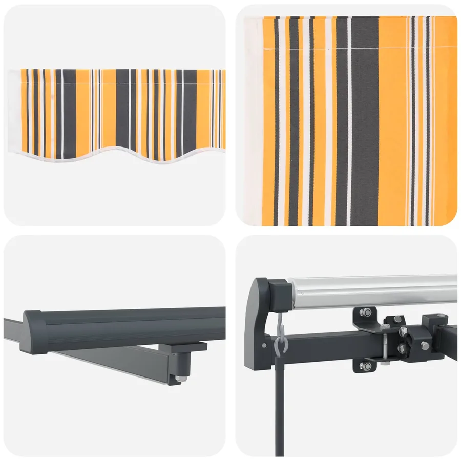 Auvent rétractable Multicolore 450 × 350 cm Tissu et Aluminium - 10