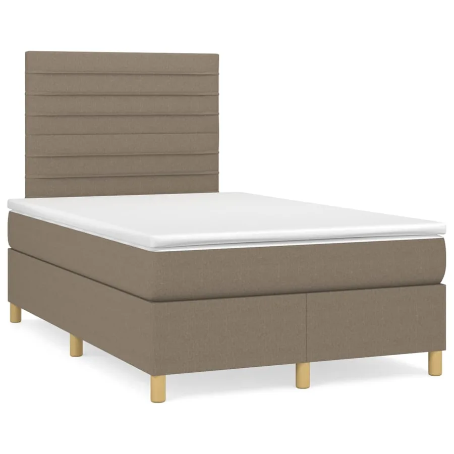 Sommier à lattes de lit avec matelas Taupe 120x200 cm Tissu - 2