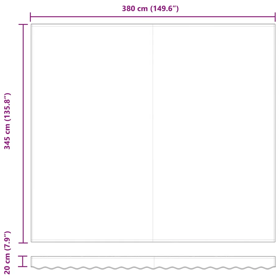 Auvent rétractable Multicolore 400 × 350 cm - 11