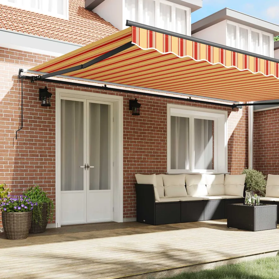 Auvent rétractable Jaune et Orange 500 × 350 cm - 3