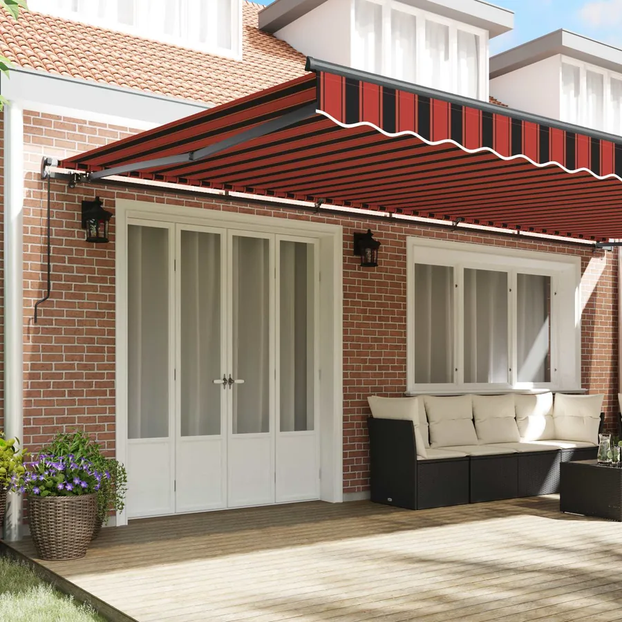 Auvent rétractable orange et marron 600 × 300 cm - 3