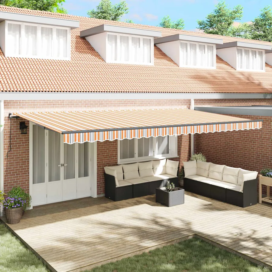 Auvent rétractable Multicolore 600 × 300 cm