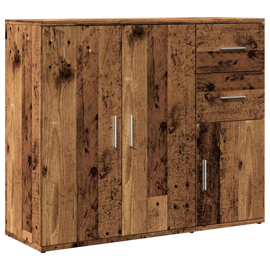 Buffet vieux bois 91x29,5x75 cm bois d'ingénierie - 2