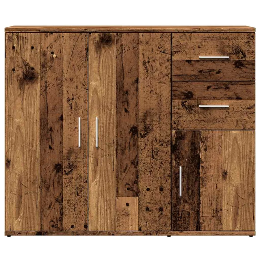Buffet vieux bois 91x29,5x75 cm bois d'ingénierie - 4