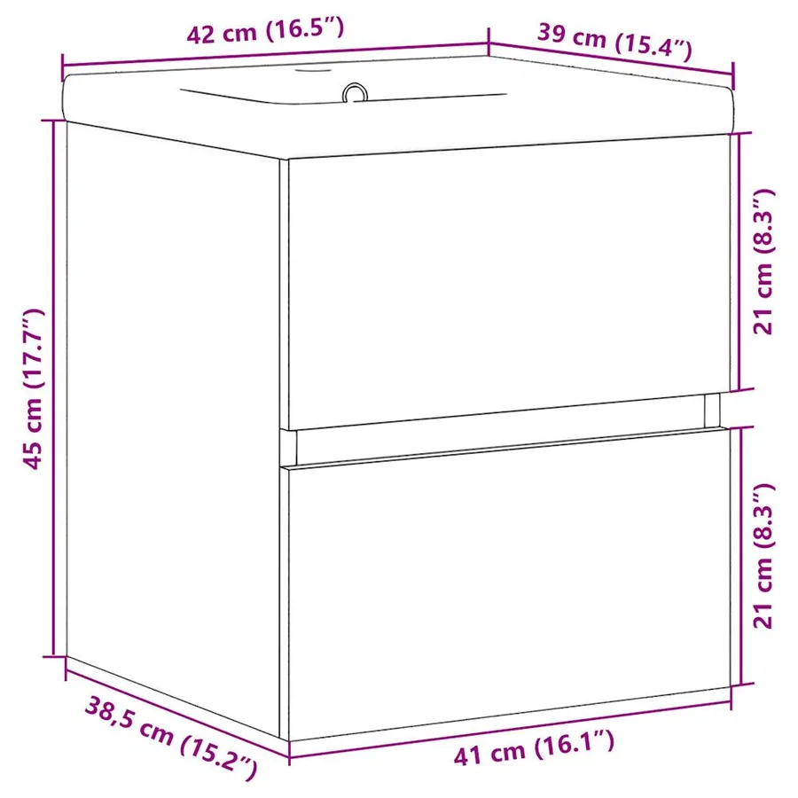 Ensemble de meubles de salle de bain 2 pcs chêne sonoma - 11