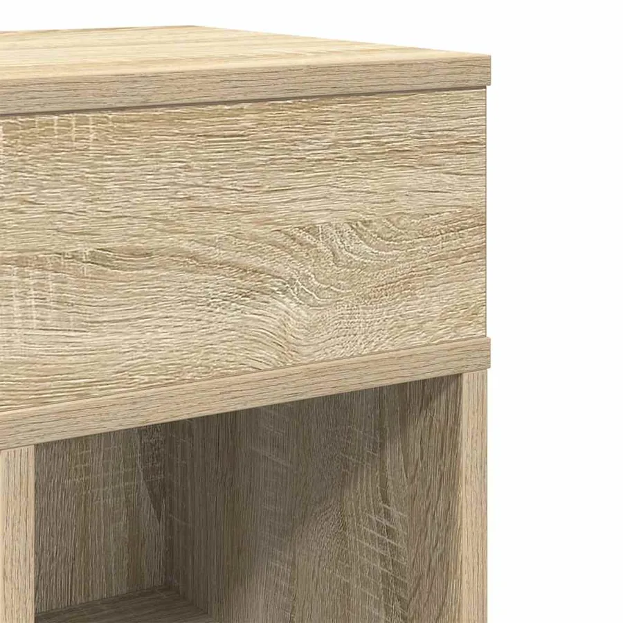 Tables de chevet 2 pcs avec tiroir chêne sonoma 25x31x66 cm - 9