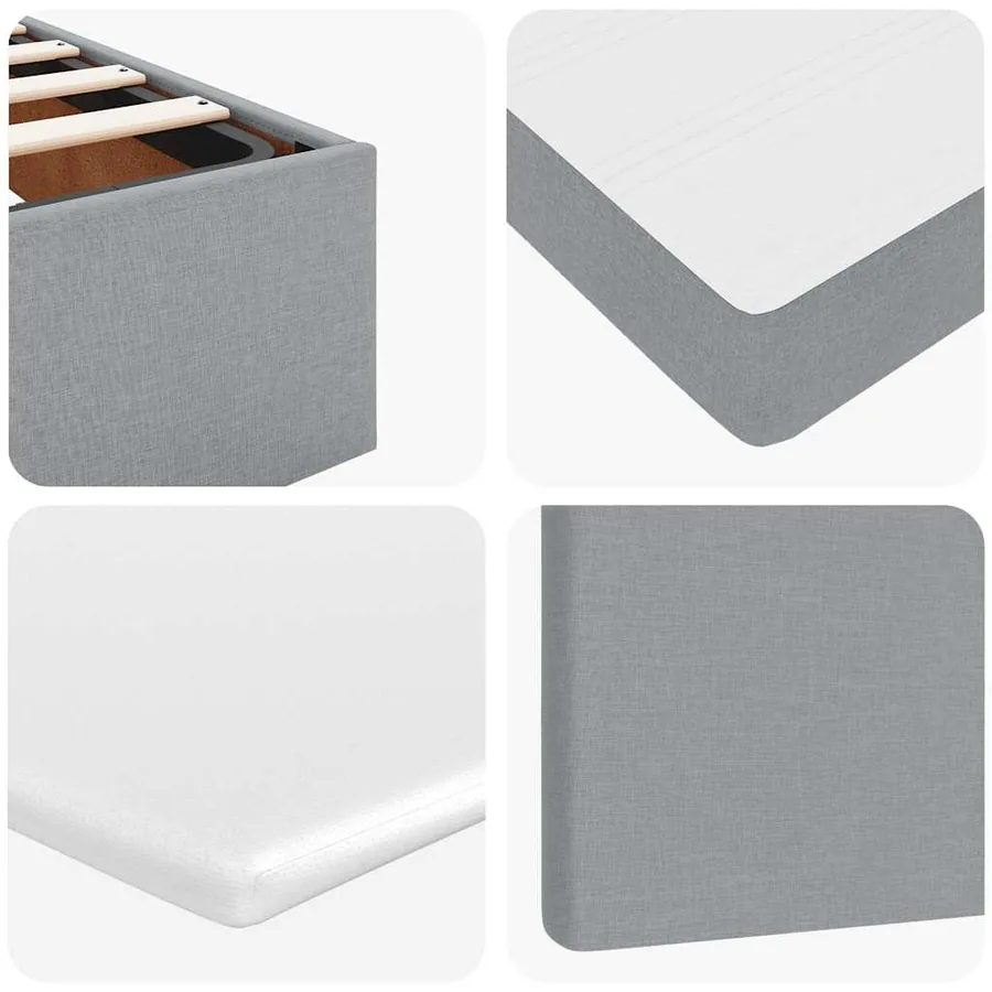 Lit ottoman avec matelas gris clair 100x200 cm tissu - 14