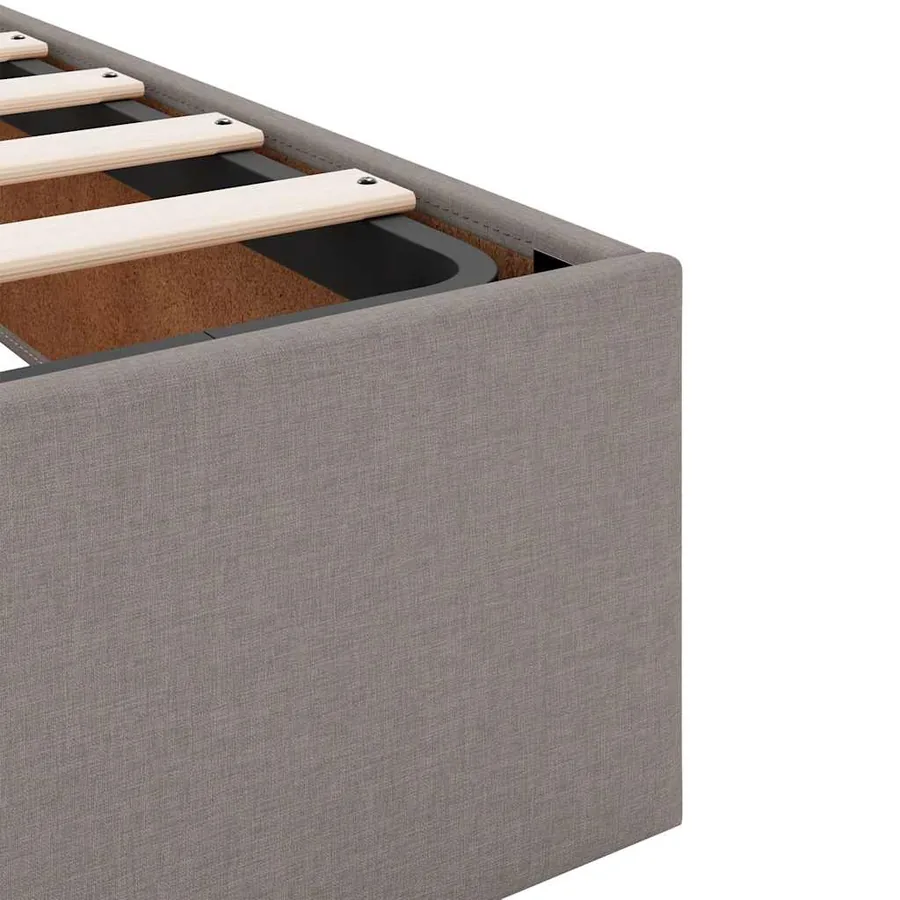 Cadre de lit ottoman avec matelas taupe 90x200 cm tissu - 12