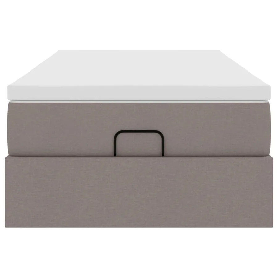 Cadre de lit ottoman avec matelas taupe 90x200 cm tissu - 7