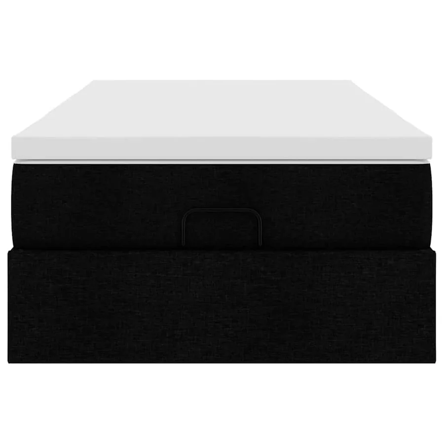 Cadre de lit ottoman avec matelas noir 90x200 cm tissu - 7