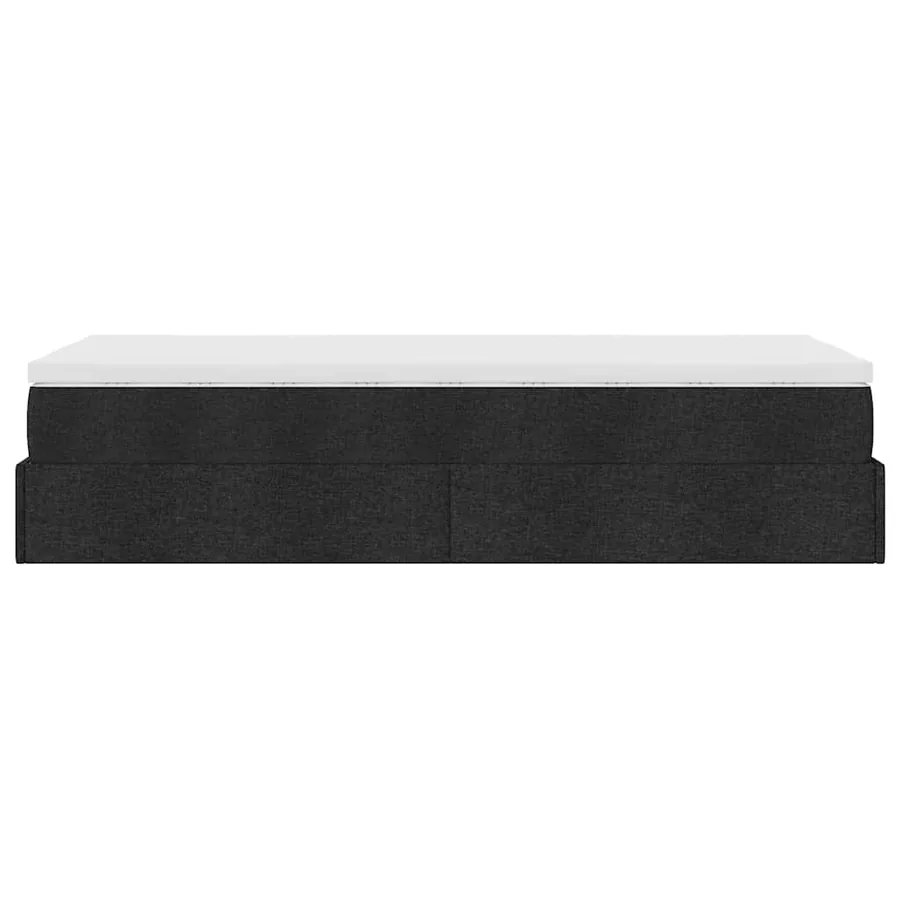 Cadre de lit ottoman avec matelas noir 90x200 cm tissu - 9