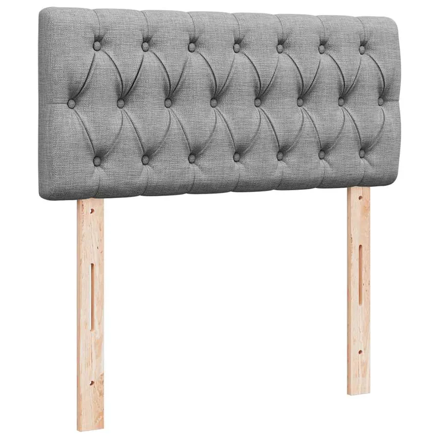 Lit ottoman avec matelas gris clair 100x200 cm tissu - 9