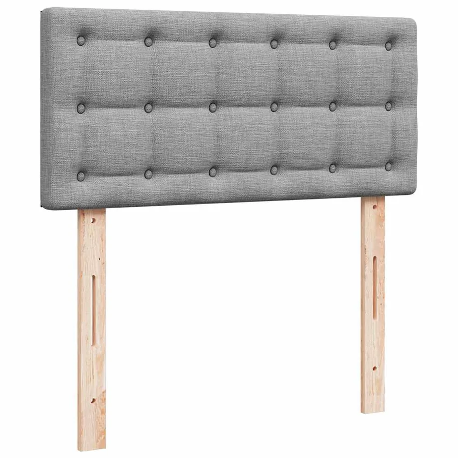 Lit ottoman avec matelas gris clair 100x200 cm tissu - 9