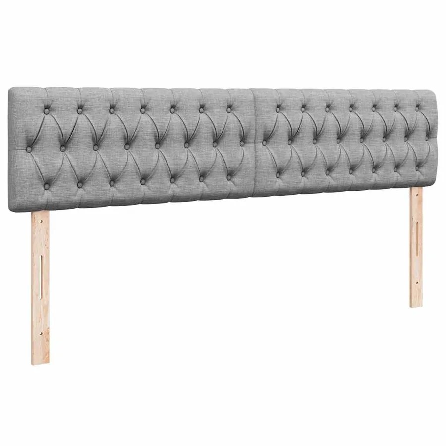 Cadre de lit ottoman et matelas gris clair 200x200cm tissu - 9