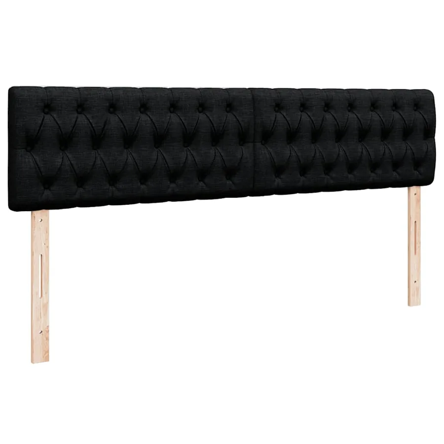 Cadre de lit ottoman avec matelas noir 180x200cm tissu - 9