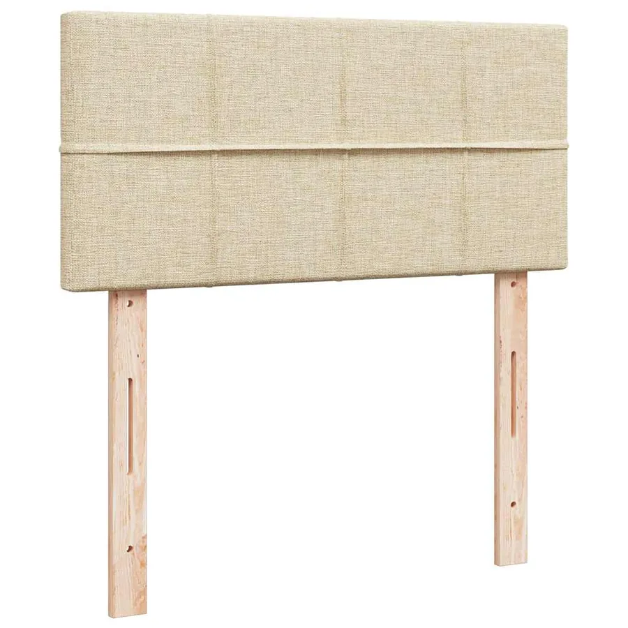 Lit ottoman avec matelas et LED crème 90x200 cm tissu - 10