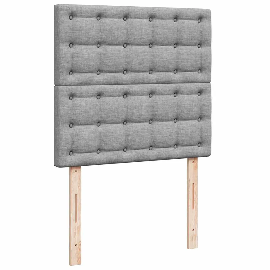 Lit ottoman avec matelas gris clair 100x200 cm tissu - 9