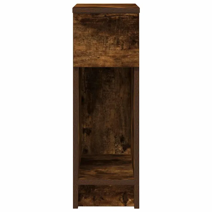 Table de chevet avec tiroir chêne fumé 20x36x60 cm - 4
