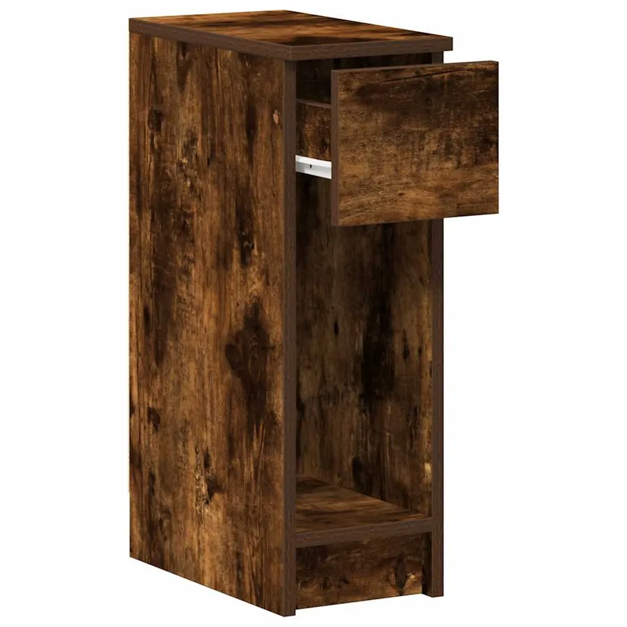 Table de chevet avec tiroir chêne fumé 20x36x60 cm - 5