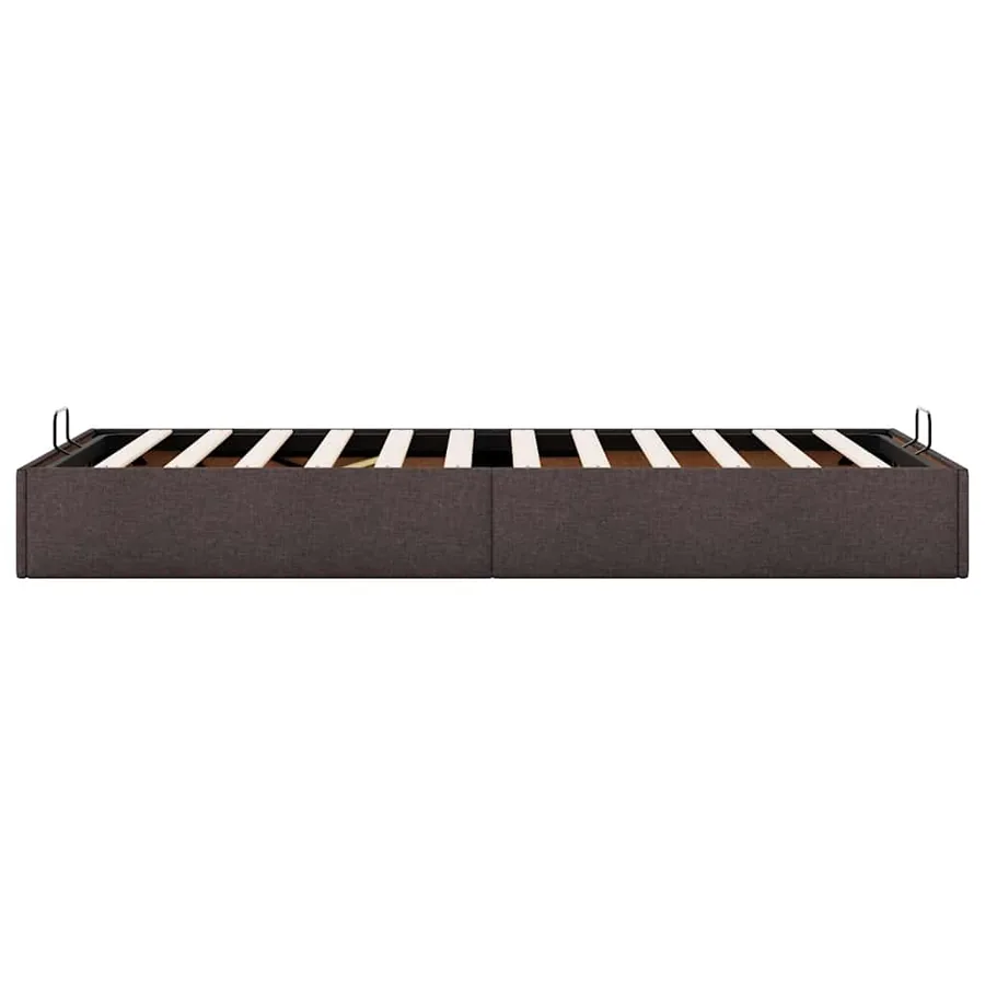 Cadre de lit ottoman sans matelas marron foncé 90x200 cm tissu - 8