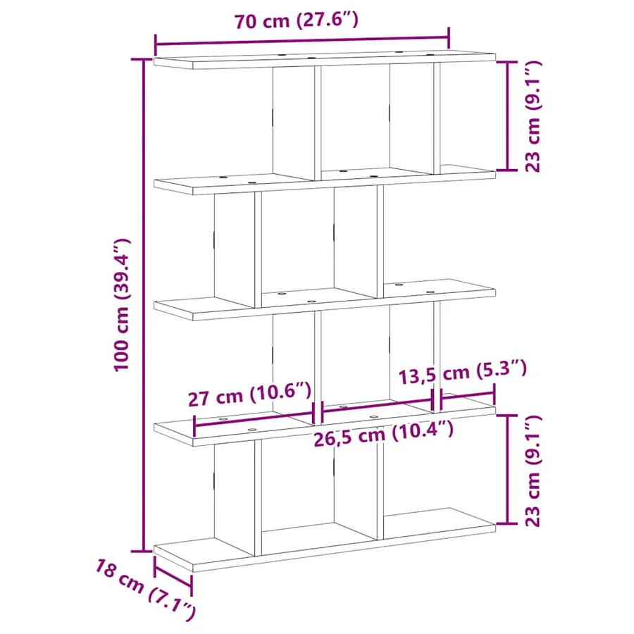 Étagère cube murale 12 compartiments chêne artisanal - 10