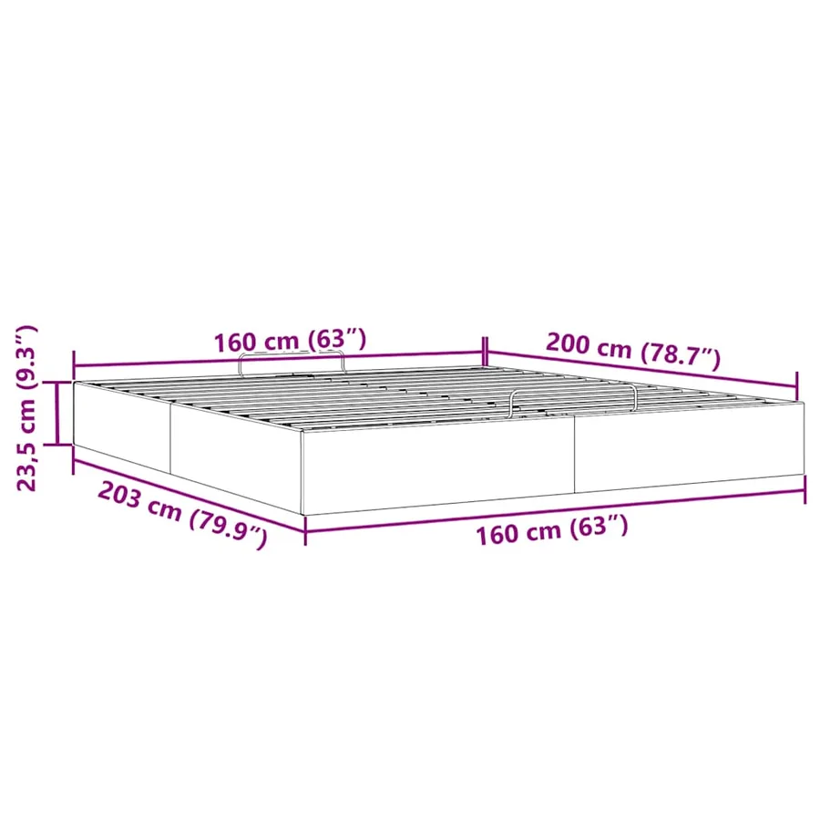 Cadre de lit ottoman sans matelas blanc 160x200 cm similicuir - 14