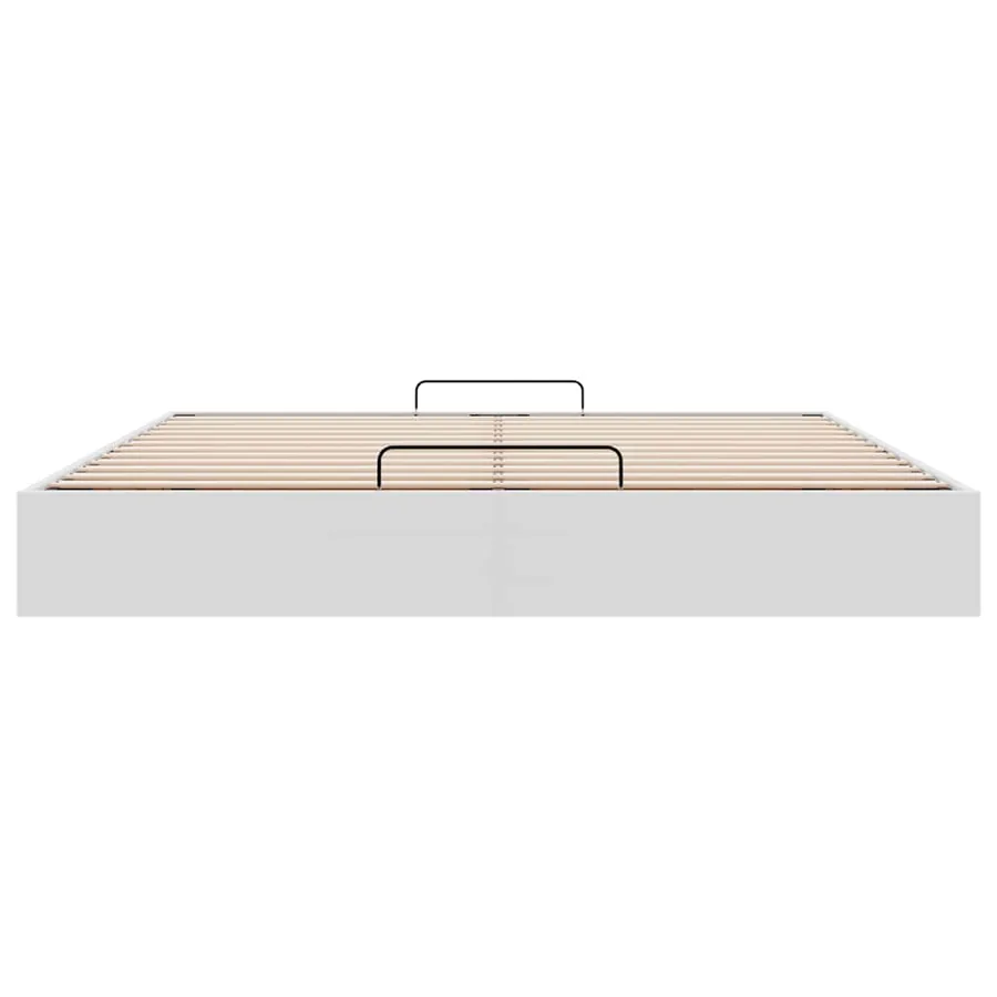Cadre de lit ottoman sans matelas blanc 160x200 cm similicuir - 7