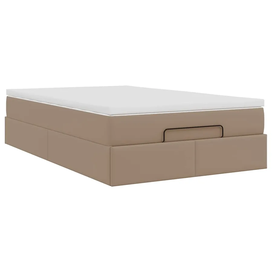 Cadre de lit ottoman et matelas cappuccino 120x200cm similicuir - 10