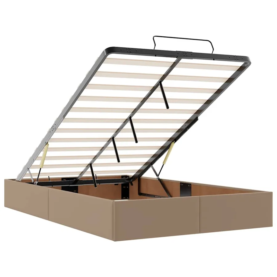 Cadre de lit ottoman et matelas cappuccino 120x200cm similicuir - 11