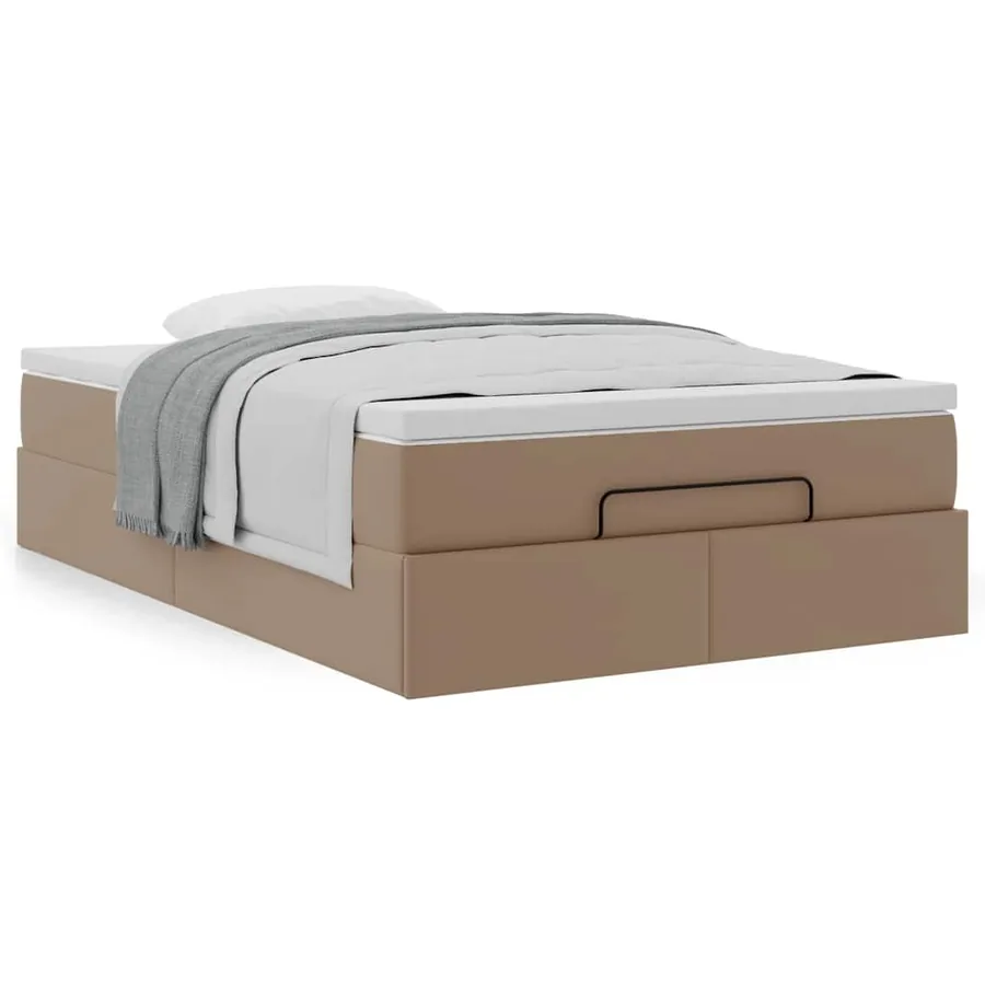 Cadre de lit ottoman et matelas cappuccino 120x200cm similicuir - 4
