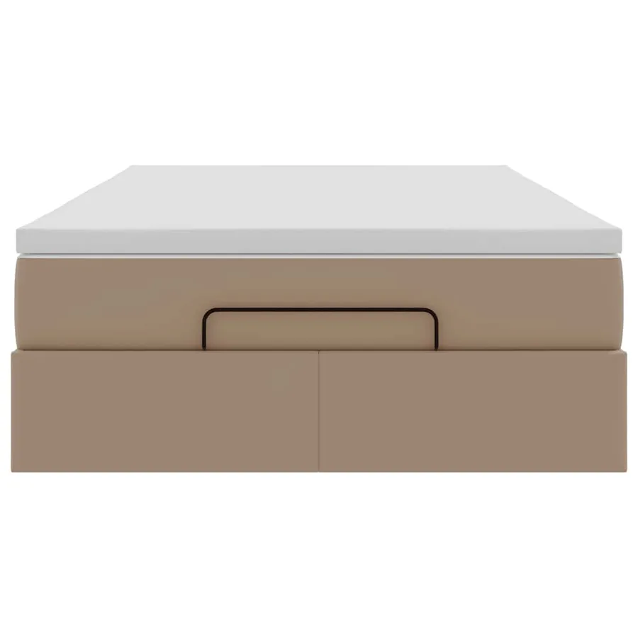 Cadre de lit ottoman et matelas cappuccino 120x200cm similicuir - 7