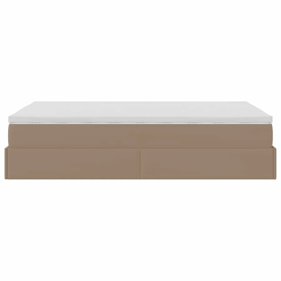 Cadre de lit ottoman et matelas cappuccino 120x200cm similicuir - 9